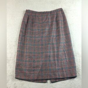 Womens Wool blend Pendleton pleated skirt red/black/tan vintage size 16